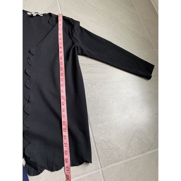 Necessary Objects Black Scalloped Cardigan Sweater XS - Picture 5 of 5